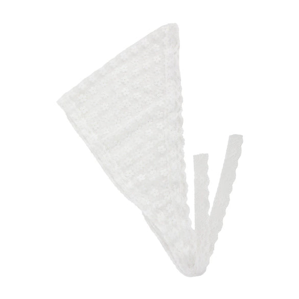 Pastoral Style Lace Triangle Head Scarf Hair Band With Geometric Pattern