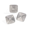 Patterned Silver Geometric Stainless Steel Earrings Electroplated Waterproof Eco Friendly Accessories