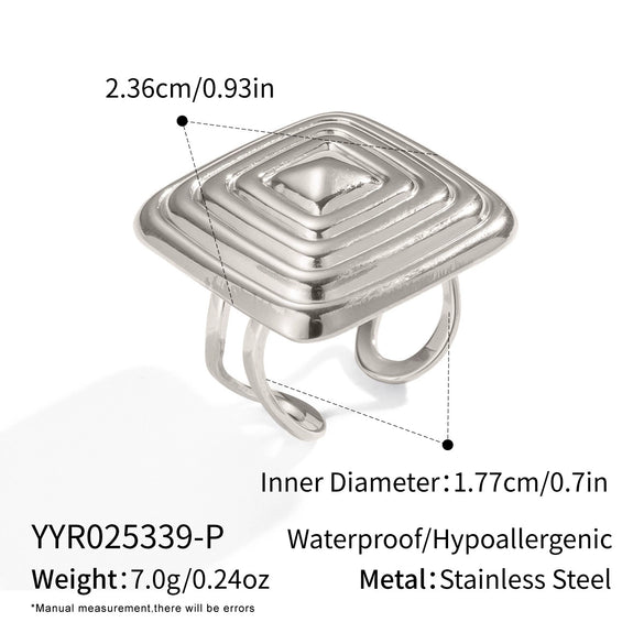 Patterned Silver Geometric Stainless Steel Earrings Electroplated Waterproof Eco Friendly Accessories