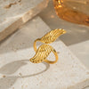 Peace Dove Wings Geometric Animal Zodiac Stainless Steel Ring Electroplating High End Jewelry Accessories