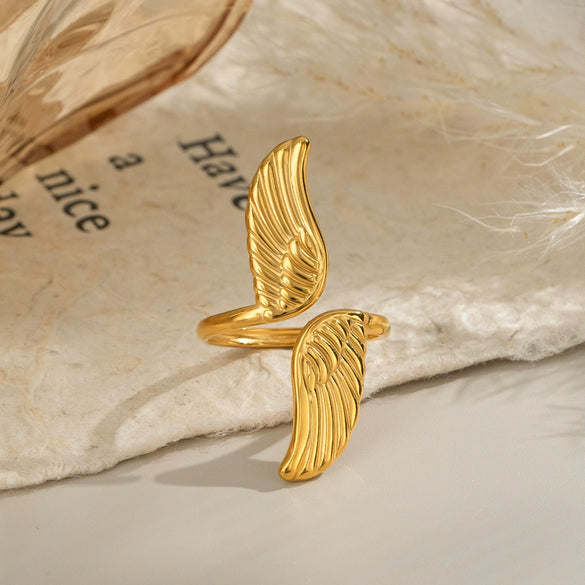 Peace Dove Wings Geometric Animal Zodiac Stainless Steel Ring Electroplating High End Jewelry Accessories