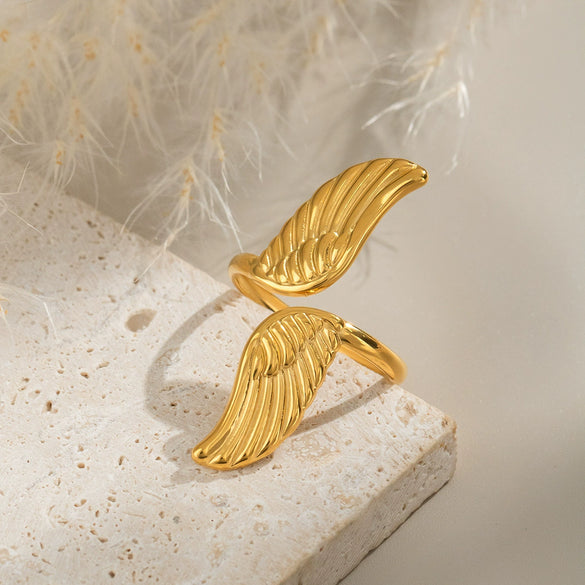 Peace Dove Wings Geometric Animal Zodiac Stainless Steel Ring Electroplating High End Jewelry Accessories