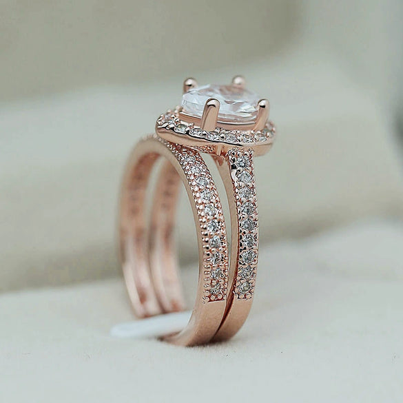 Pear Shaped Copper Zircon Engagement Ring For Ladies
