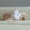 Pear Shaped Copper Zircon Engagement Ring For Ladies