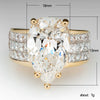 Pear Shaped Zircon Inlaid Copper Ring For Women