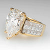 Pear Shaped Zircon Inlaid Copper Ring For Women