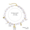 Pearl Alloy Jewelry With Starfish Shell And Marine Organisms Pattern Necklace Bracelet Set For Women Electroplated