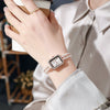Pearl Alloy Rectangle Pendant Bracelet Watch For Women With Middle Ancient Fragrant Style