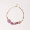Pearl Amethyst Flower Ball Necklace Natural Freshwater Pearl 18K Gold