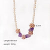 Pearl Amethyst Flower Ball Necklace Natural Freshwater Pearl 18K Gold