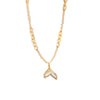 Pearl And Alloy Necklace Geometric Style Electroplated Copper Asymmetrical Fishtail Design For Women