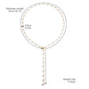 Pearl And Artificial Crystal Long Tassel Yshaped Necklace With Geometric And Drop Shape Design Electroplated For Women