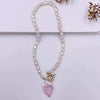 Pearl And Coloured Glaze Natural Style Geometric Fashion Necklace For Female