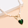 Pearl And Coloured Glaze Natural Style Geometric Fashion Necklace For Female