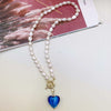 Pearl And Coloured Glaze Natural Style Geometric Fashion Necklace For Female