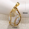 Pearl And Copper Pendant Necklace With Real Gold Leaf Electroplated Irregular And Water Drop Shape Diy Jewelry