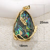 Pearl And Copper Pendant Necklace With Real Gold Leaf Electroplated Irregular And Water Drop Shape Diy Jewelry