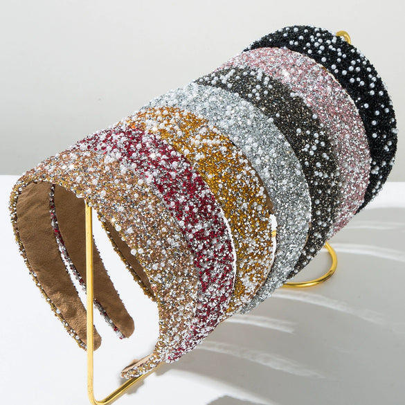 Pearl And Diamond Hair Band Baroque And Geometric Style Women's Hair Accessories