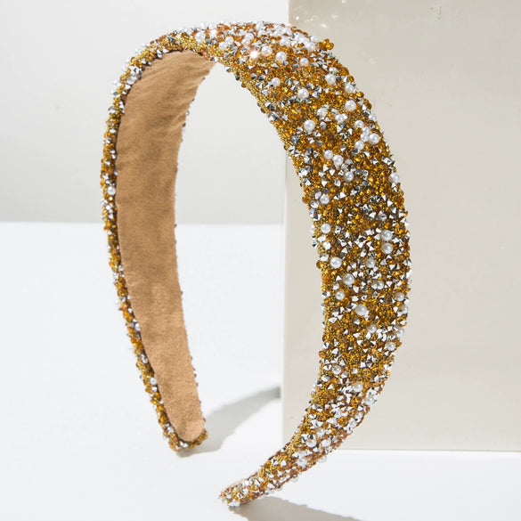 Pearl And Diamond Hair Band Baroque And Geometric Style Women's Hair Accessories