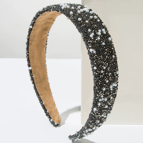 Pearl And Diamond Hair Band Baroque And Geometric Style Women's Hair Accessories