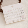 Pearl And Small Diamond Earrings For Women Zinc Alloy Geometric Electroplating