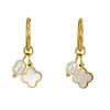 Pearl And Titanium Steel Women's Fashion Earrings With Geometric Design And Electroplating