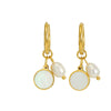 Pearl And Titanium Steel Women's Fashion Earrings With Geometric Design And Electroplating