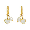 Pearl And Titanium Steel Women's Fashion Earrings With Geometric Design And Electroplating