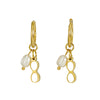 Pearl And Titanium Steel Women's Fashion Earrings With Geometric Design And Electroplating