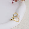 Pearl And Zinc Alloy Geometric Finger Ring Retro Simple Style For Women