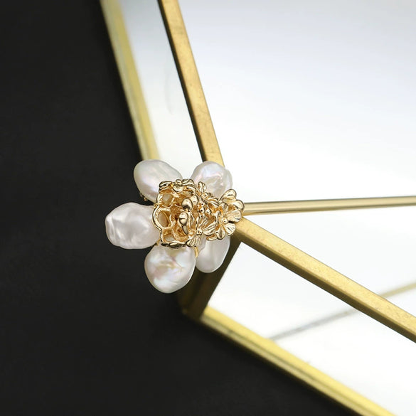 Pearl Aquamarine Hairpin Retro Geometric Style