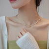 Pearl Ball Chain Clavicle Necklace Minimalist Unisex