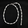Pearl Ball Chain Women's Geometric Drop Shape Diamond Design Long Pendant Back Chain Necklace