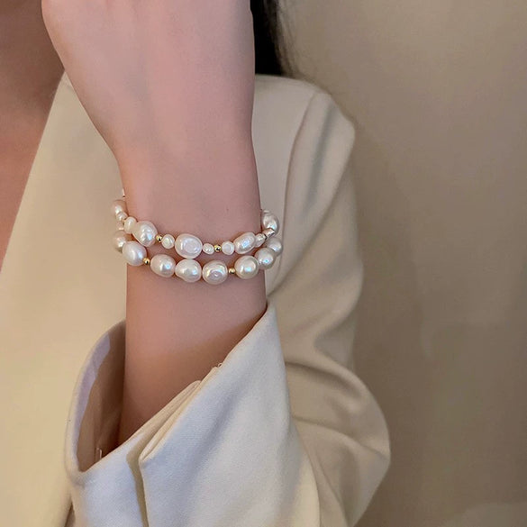 Pearl Beaded Geometric Fashion Women's Adjustable Bracelet