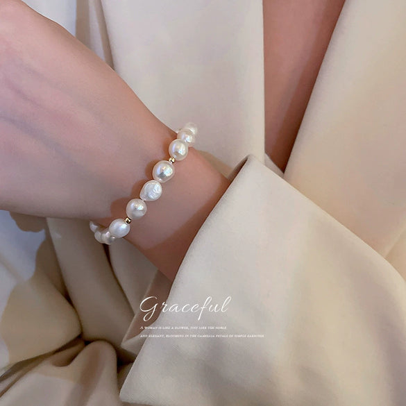 Pearl Beaded Geometric Fashion Women's Adjustable Bracelet