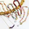 Pearl Beaded Necklace With Geometric Design And Electroplating Treatment For Women
