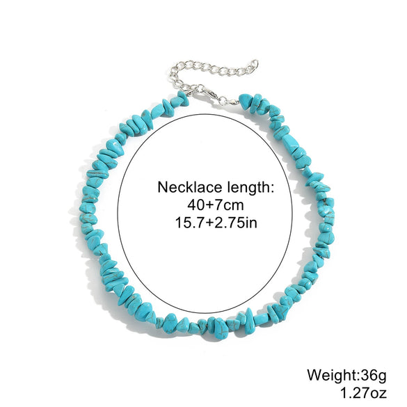 Pearl Beaded Necklace With Geometric Design And Electroplating Treatment For Women
