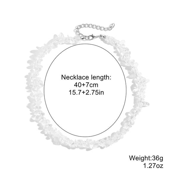 Pearl Beaded Necklace With Geometric Design And Electroplating Treatment For Women