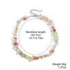 Pearl Beaded Necklace With Geometric Design And Electroplating Treatment For Women