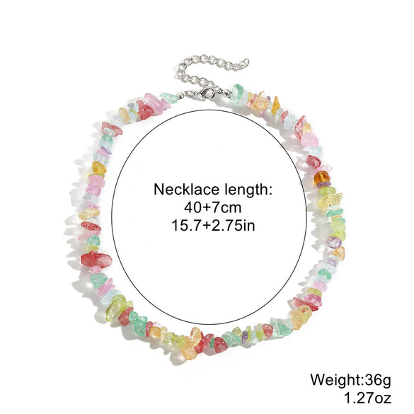 Pearl Beaded Necklace With Geometric Design And Electroplating Treatment For Women