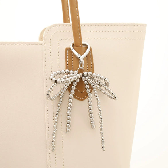 Pearl Bow Beads Handmade Pendant Luggage Keychain Jewelry Accessories