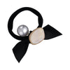 Pearl Bow Hair Tie Fabric Handmade