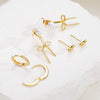 Pearl Bow Pendant Earrings Set Copper Electroplating Women's