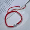 Pearl Bracelet Copper Alloy Freshwater Pearls Rice Type Water Drop Shape Red Rope Handwoven