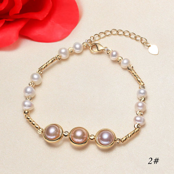 Pearl Bracelet Freshwater Pearl Copper Alloy Heart Shaped Women's Jewelry