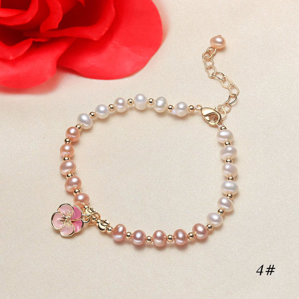 Pearl Bracelet Freshwater Pearl Copper Alloy Heart Shaped Women's Jewelry