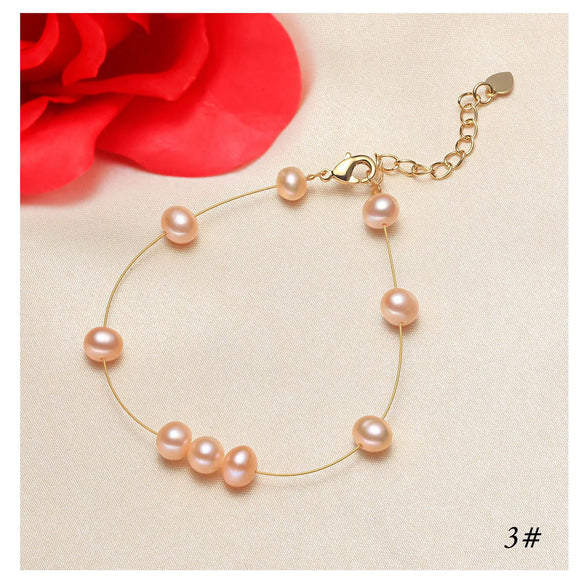 Pearl Bracelet Freshwater Pearl Copper Alloy Heart Shaped Women's Jewelry