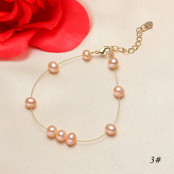 Pearl Bracelet Freshwater Pearl Copper Alloy Heart Shaped Women's Jewelry