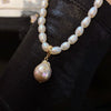 Pearl Bracelet Necklace Pendant Baroque Alien Shape Copper Plated With 14K Gold Genderless Style