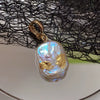Pearl Bracelet Necklace Pendant Baroque Alien Shape Copper Plated With 14K Gold Genderless Style